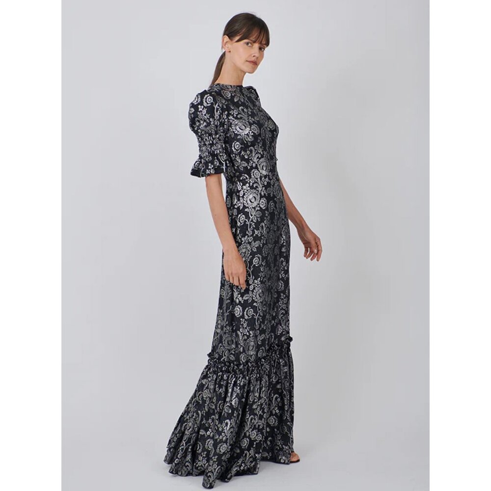 $3245 NWT The Vampire’s Wife ‘The Night Flight’ Gown in Ink Black and Silver - Picture 3 of 13